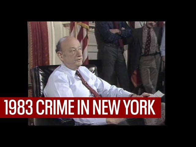 1983 NYC crime decrease:  Mayor Ed Koch speaks on crime and prisoner release issue.