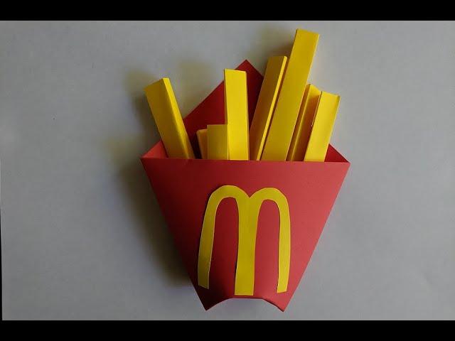 Оригами картошка фри из Макдональдса | How to make easy & simple paper French fries from McDonald's