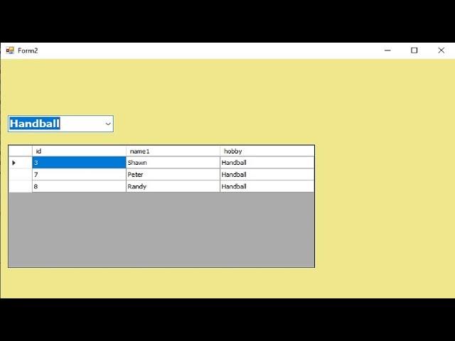 Programming C# tutorial :  filter data in datagridview C# using ComboBox in sql server