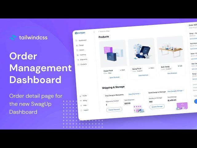 Order Management Dashboard using Tailwind CSS | Speed Code