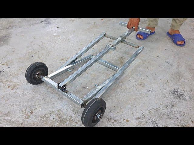 Great idea on how to make a smart folding shopping cart / Diy metal craft trailer