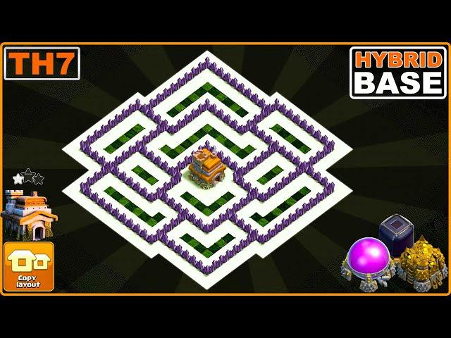 NEW BEST! TH7 Hybrid Base 2023 Copy Link | COC Town hall 7 Base Design