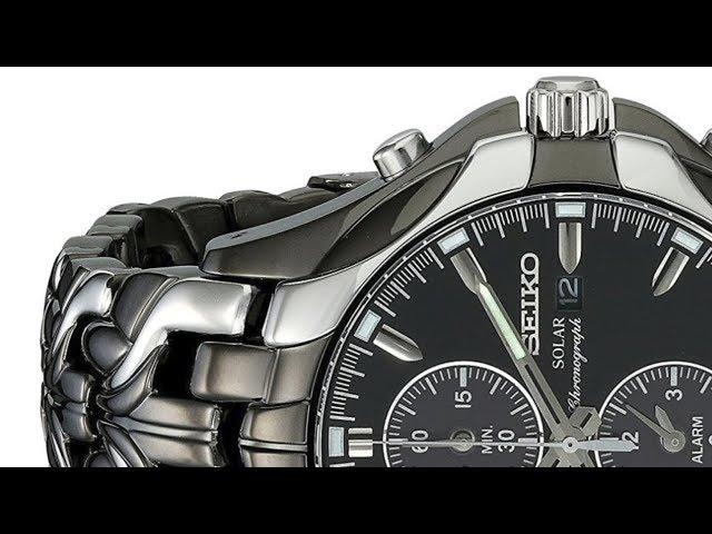 Seiko Men's Excelsior SSC139 Black Ion Finish Solar Chronograph Watch