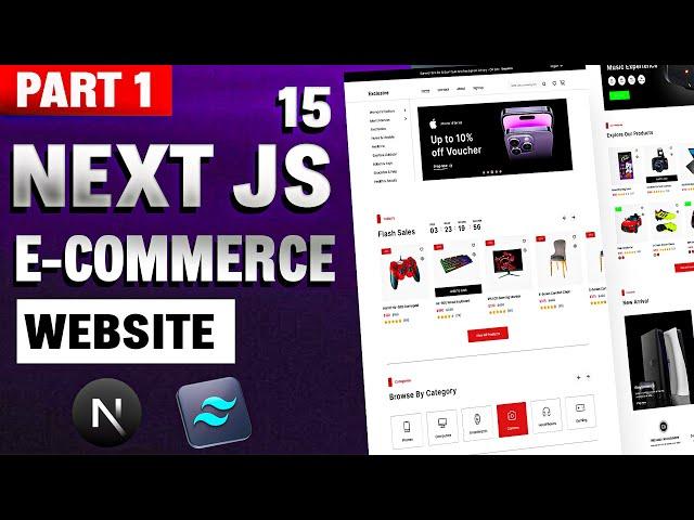 Next.js 15 E-Commerce Website Tutorial (Part 1) | Build Stunning UI with Tailwind CSS