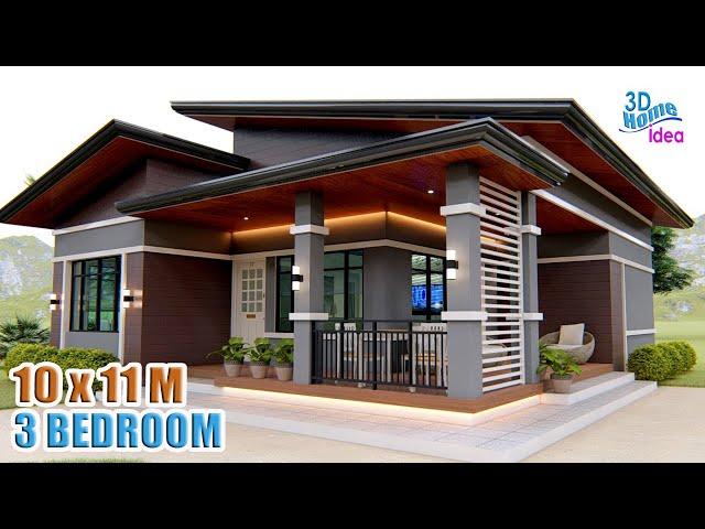 SMALL HOUSE DESIGN IDEA | 10 X 11 Meters with 3 bedroom | Simple Life