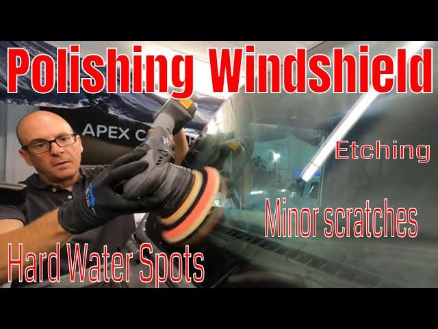 Polishing Minor Scratches From Windshield, Remove Hard Water Deposits From Glass!! P & S CLARITY!!