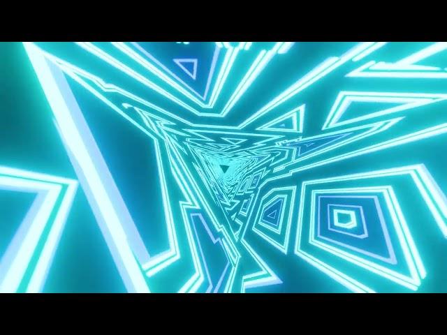 VJ LOOP NEON Bokeh Blue Teal Triangle Calming Abstract Background Video RGB 4k Screensaver