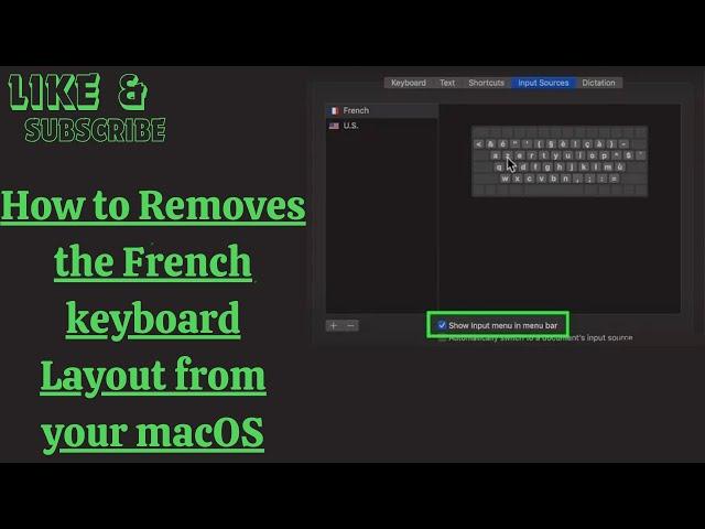 How to Removes the French keyboard Layout from your macOS