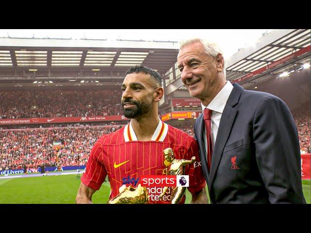 Mo Salah receives the Golden Boot and Playmaker awards 
