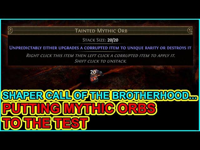 POE 3.22 - Tainted Mythic Orbs - Shaper Call Of The Brotherhood For Eternity Shroud - Path Of Exile