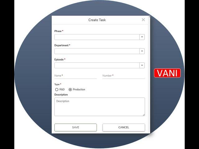 HOW TO CREATE PRE PRODUCTION / POST PRODUCTION / R&D TASKS - VANI PRODUCTION TRACKING TOOL