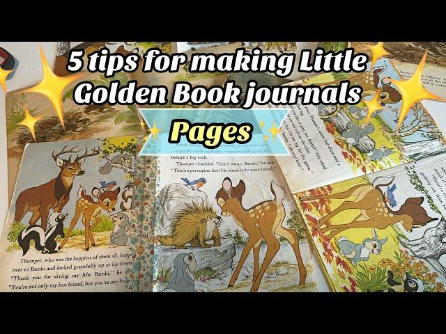 5 tips for your pages in Little Golden Book Junk Journals // ripped pages, easy “constina” fold etc