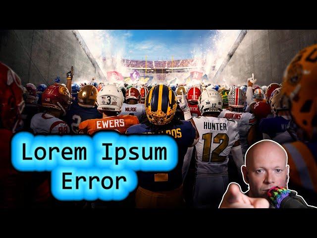 College Football 25 ● Lorem Ipsum Error Fixed By Turning Off The Internet