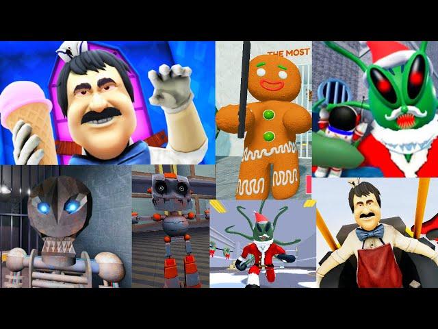 Roblox 4 SPEEDRUN Escape Obby, ICE MAN SHOP ESCAPE, Mr ALIEN'S AREA 51! CHRISTMAS, Gingerbread Man's