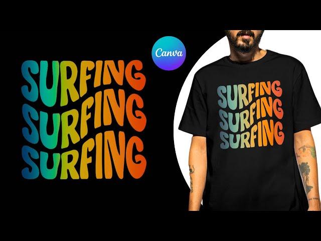 Wavy & Groovy Retro Text Effects in Canva: T-Shirt Design Tutorial