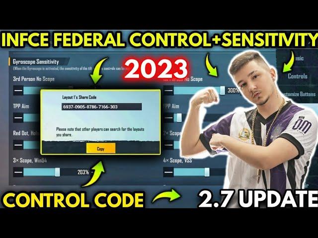 (2023) INFce Federal New Sensitivity Code/ INFce Federal New Control Code | PUBG MOBILE