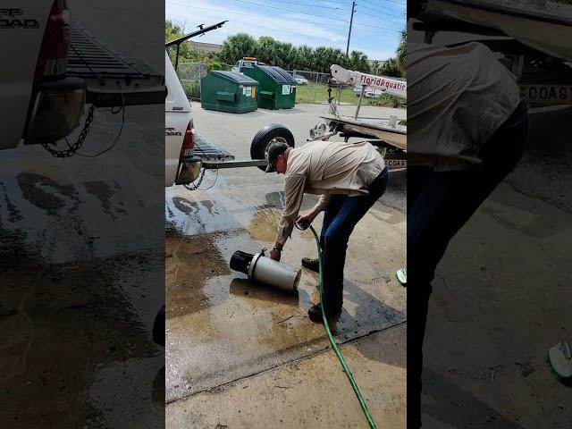 Boss man cleaning fountains