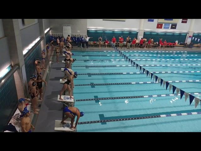 Bridgewater State vs Wheaton College Swimming girls 50 yard freestyle Katie Werra ln 8