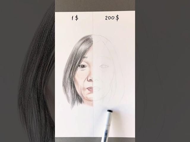 Татьяна Бакальчук | 1$ vs 200$ [ASMR] #рисунок #drawing #портрет #wb