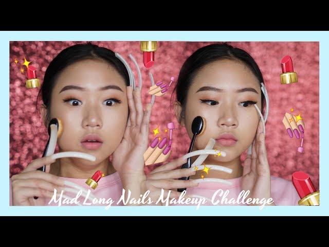 MAD LONG NAILS MAKEUP CHALLENGE! | nicolesmakeup