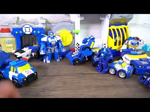 Transformers Rescue Bots Academy Chase the Police Bot Collection and New Cruiser Race Car!