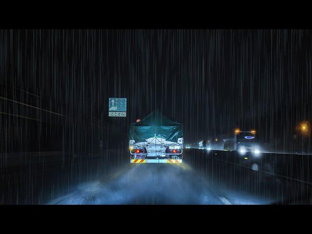 ️Heavy Rain Driving for Deep Sleep 