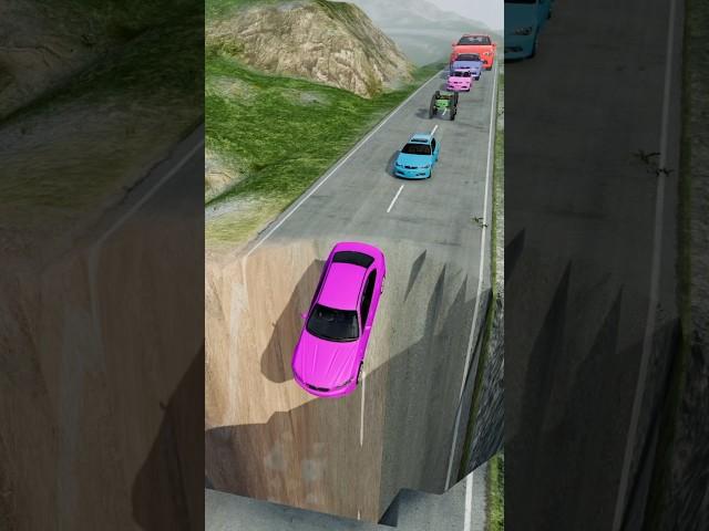 Big & Small Colorful Cars vs Giant Pit #5 | BeamNG.drive