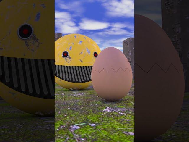 Robot Pacman vs Egg #Shorts