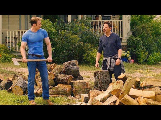 Tony Stark & Steve Rogers Chopping Wood Scene - Avengers: Age of Ultron (2015) Movie CLIP HD