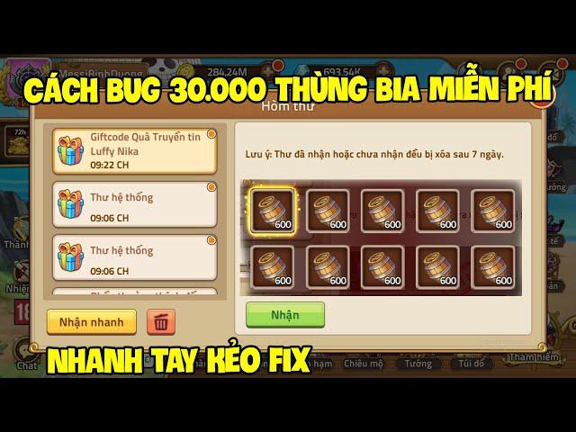 Huyền Thoại Hải Tặc | Cách Hack Nhận 25.000 Thùng Bia Miễn Phí Chỉ Trong 3 Phút Trên CH Play Nha