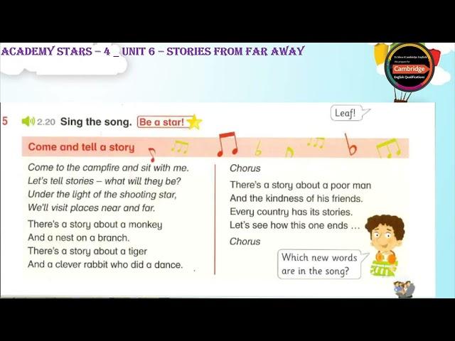 Academy Stars 4 _ Unit 6 - Stories from far away _ Lesson 1 - Vocabulary _ Come and tell a story