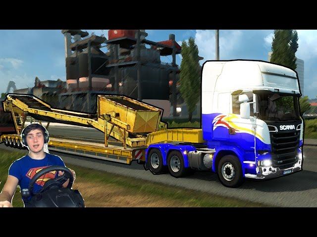 САМЫЙ БОЛЬШОЙ ГРУЗ в Euro Truck Simulator 2 + РУЛЬ LOGITECH DRIVING FORCE GT