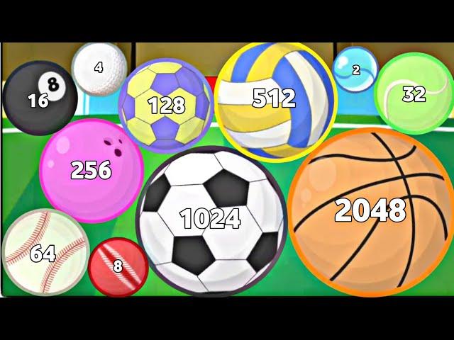 BASKETBALL MERGE 3D - Math ASMR Gameplay (Balls Evolution, Level Up Sports Balls Merge 2048)