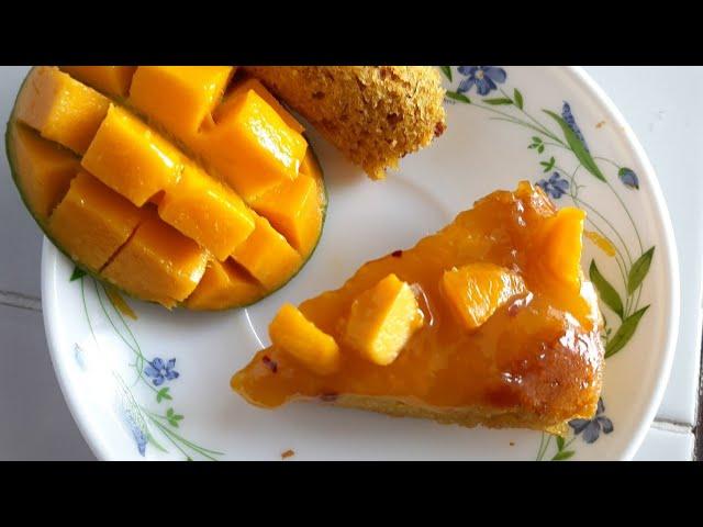 Eggless Mango Cake with Mango Chilli Caramel