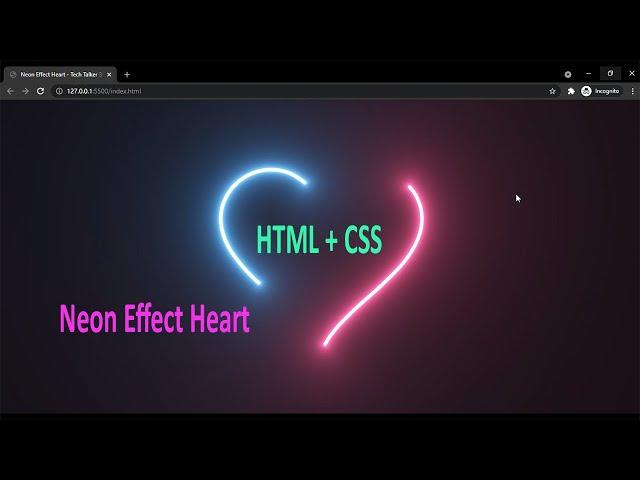 Neon Effect Heart   ||   HTML + CSS + JavaScript