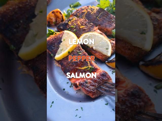 Grilled Lemon Pepper Salmon recipe #shorts