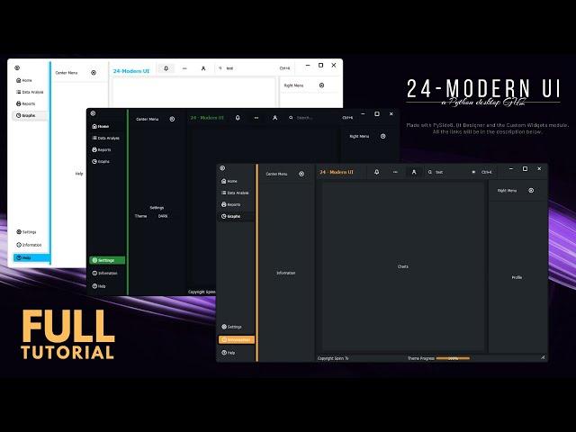 24 Modern Ui: Python, PySide6, Pyqt6 Desktop GUI app