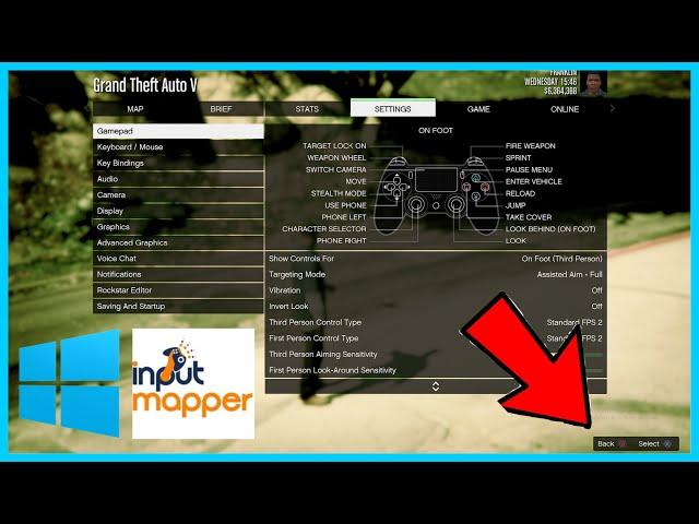 How to play GTA 5 on pc with PS4 controller / PS4 icons for GTA 5 Inputmapper 1.7