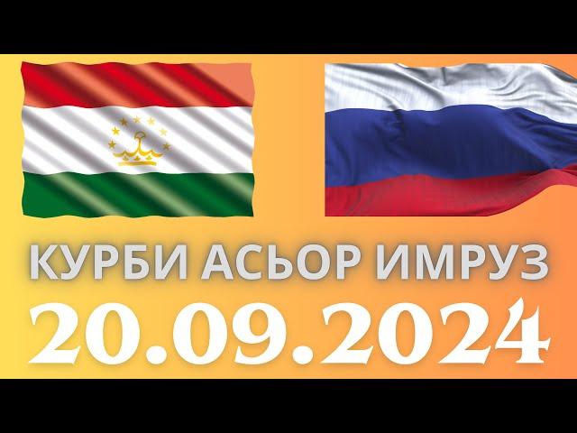 Курс 20.09.2024 Чи Шуд валюта Таджикистан. Курби Асьор Имруз 20 сентябр #курби_асъор_имруз