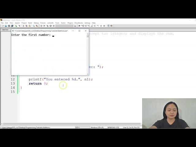 Adding Integers and Display the Sum | C Programming Tutorials