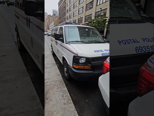 USPS Postal Police Chevy Express Seen At The Farley Building In Midtown, Manhattan, New York City