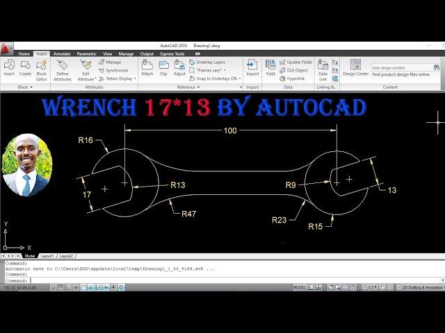 AUTOCAD FOR BEGINNERS: WRENCH DRAWING TECHNIQUE