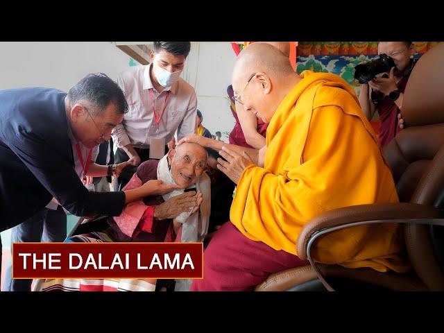 Dalai Lama Meets Elderly & Differently-Abled Tibetans in Bylakuppe