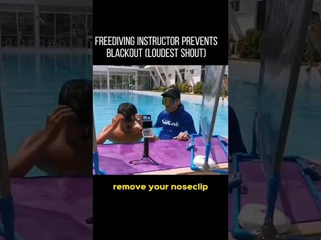 Freediving instructor prevents blackout (loudest shout)