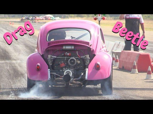 VW Beetle Drag Racing Vol.1 - Hills Race 2016 - Jump, actions, & Pure Sound!