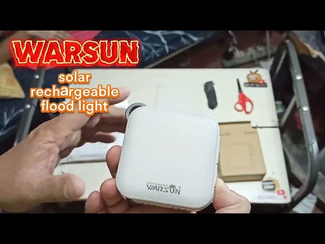 UNboxing : WARSUN Solar Rechargeable Camp Light