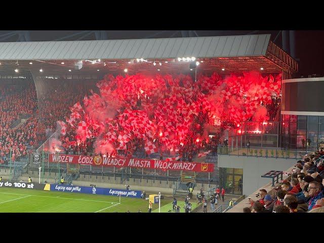 Wisła Kraków - Widzew Łódź 28.02.2024 - Oprawy Wisły i Widzewa