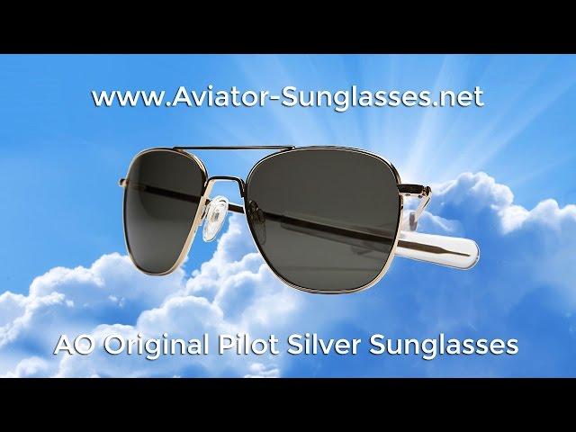 AO Original Pilot Silver Frame Aviator Sunglasses