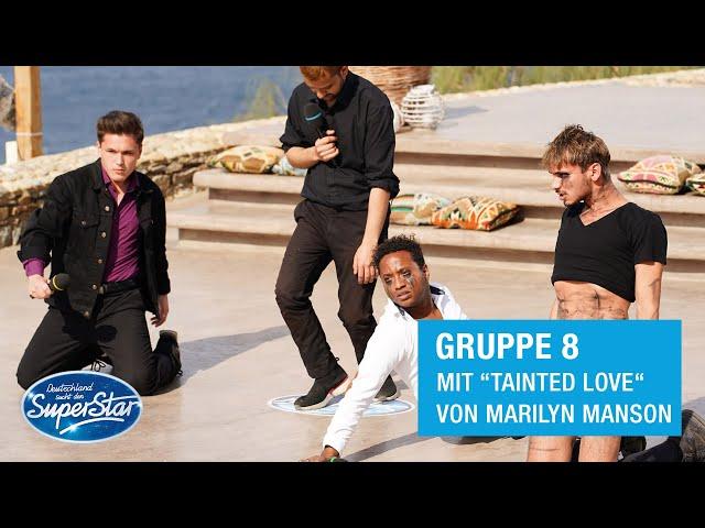 Gruppe 08: Shada, Dominic, Kilian & Steve mit "Tainted Love" von Marilyn Manson | DSDS 2021