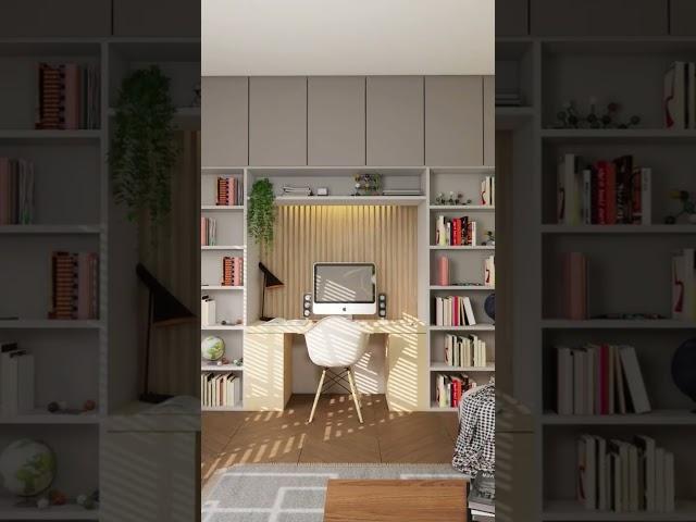 Modern Study Desk Interior Design Animation | Stylish & Functional Workspace Ideas #underdesk
